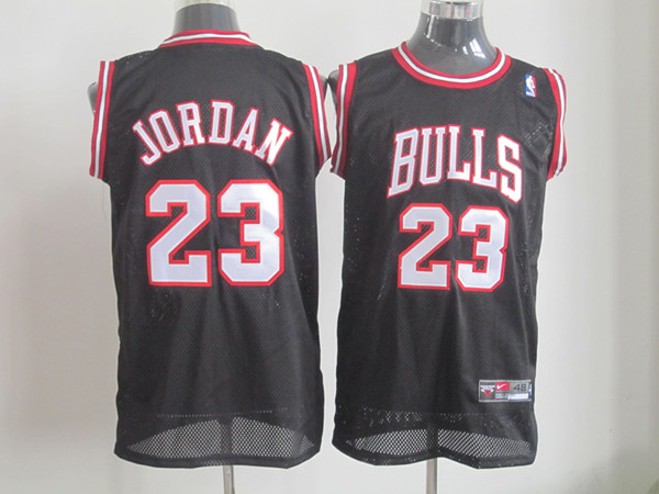 NBA Chicago Bulls 23 Michael Jordan Hardwood Classics Authentic Black Jersey